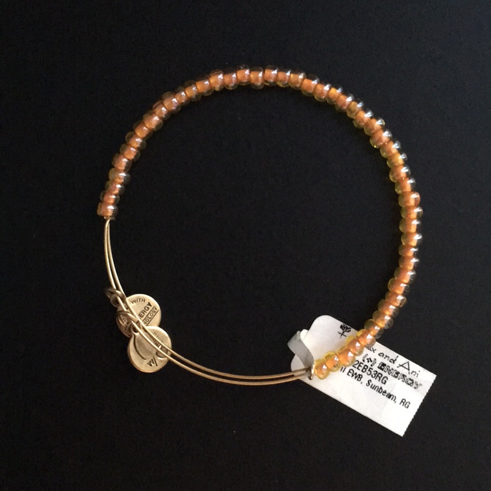 Alex and Ani orange beaded bangle